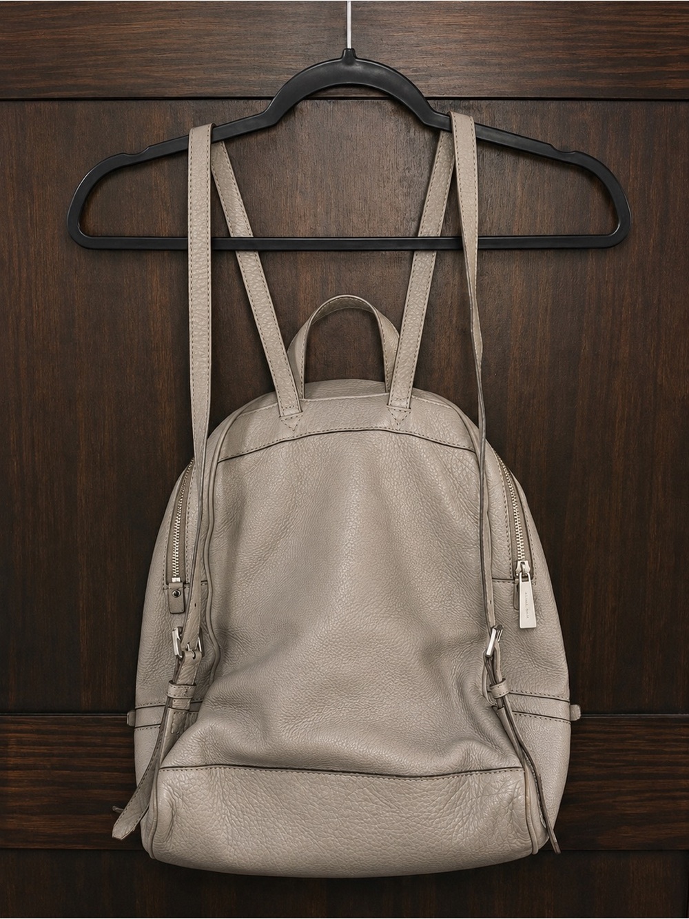 Michael Kors Gray Pebbled Leather Backpack with Gold Hardware - Picture 2 of 6